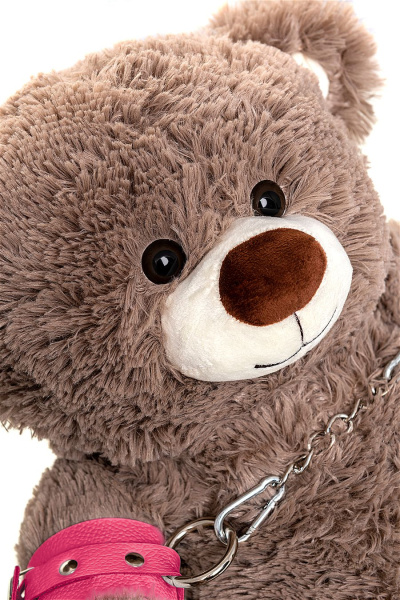 Бондажный набор Pecado BDSM, «Медведь бурый», оковы, наручники, натуральная кожа, розовый