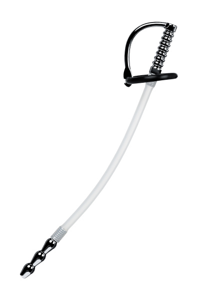 Уретральный катетер силиконовый со сменными фиксирующими кольцами, TOYFA Metal, 