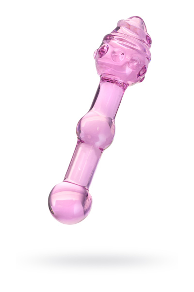 Двусторонний фаллоимитатор Sexus Glass, стекло, розовый 17 см