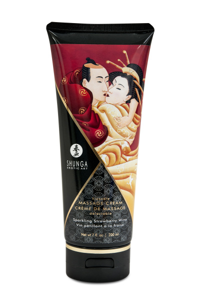 Массажный крем Shunga /Клубника и шампанское/ 200 мл